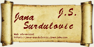 Jana Surdulović vizit kartica